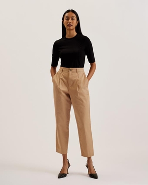 Pantalon Ted Baker High Rise Carrot Leg Marron Femme | SIO-42130304